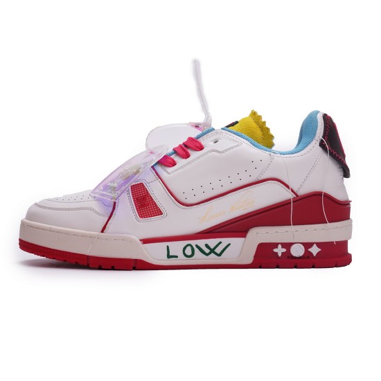Louis Vuitton Trainer White Blue Yellow MS0227 Louis Vuitton Trainer White Blue Yellow MS0227