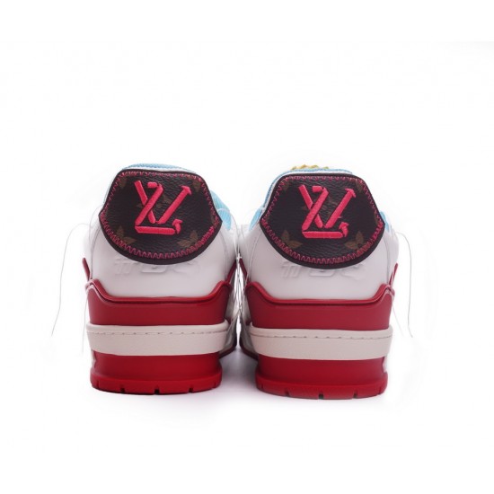 Louis Vuitton Trainer White Blue Yellow MS0227 Louis Vuitton Trainer White Blue Yellow MS0227