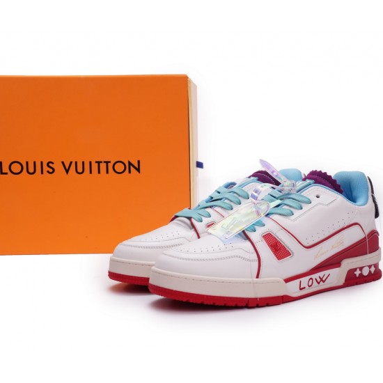 Louis Vuitton Trainer White Blue Purple Louis Vuitton Trainer White Blue Purple