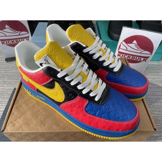 Louis Vuitton x Nike Air Force 1 Red Yellow LV Louis Vuitton x Nike Air Force 1 Red Yellow LV