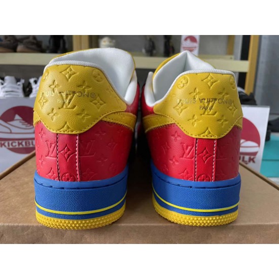 Louis Vuitton x Nike Air Force 1 Red Yellow LV Louis Vuitton x Nike Air Force 1 Red Yellow LV