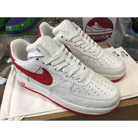 Louis Vuitton x Air Force 1 Trainer Sneaker White Red Louis Vuitton x Air Force 1 Trainer Sneaker White Red