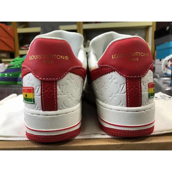 Louis Vuitton x Air Force 1 Trainer Sneaker White Red Louis Vuitton x Air Force 1 Trainer Sneaker White Red