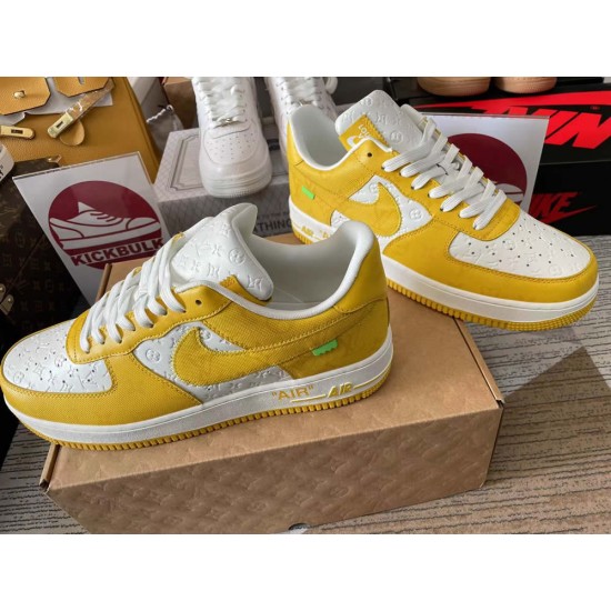 Louis Vuitton x Air Force 1 Trainer Sneaker yellow White Louis Vuitton x Air Force 1 Trainer Sneaker yellow White