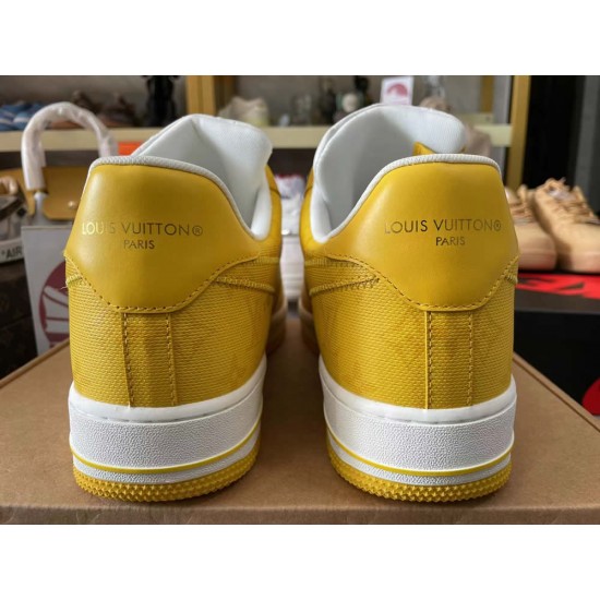 Louis Vuitton x Air Force 1 Trainer Sneaker yellow White Louis Vuitton x Air Force 1 Trainer Sneaker yellow White