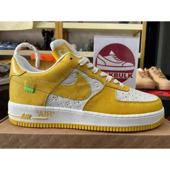 Louis Vuitton x Air Force 1 Trainer Sneaker yellow White Louis Vuitton x Air Force 1 Trainer Sneaker yellow White