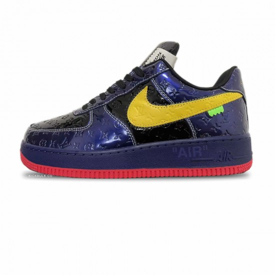 Louis Vuitton x Nike Air Force 1 Black Blue Yellow LV