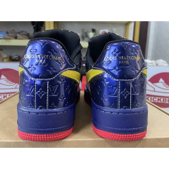 Louis Vuitton x Nike Air Force 1 Black Blue Yellow LV