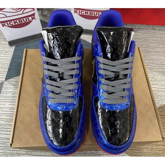 Louis Vuitton x Nike Air Force 1 Black Blue Gold LV Louis Vuitton x Nike Air Force 1 Black Blue Gold LV