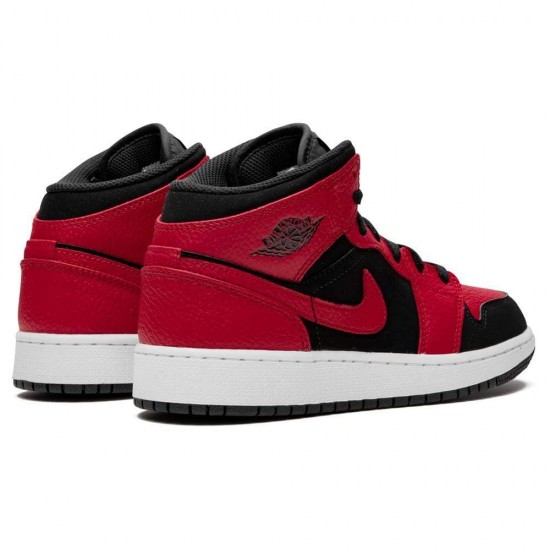 Nike Air Jordan 1 Mid GS 'Black Gym Red' 554725-054