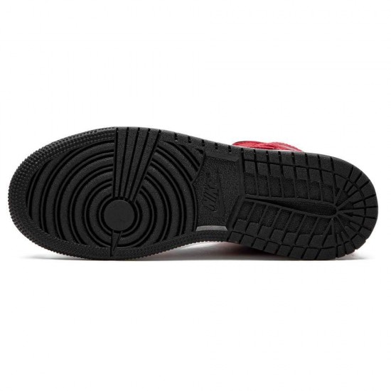 Nike Air Jordan 1 Mid GS 'Black Gym Red' 554725-054 Nike Air Jordan 1 Mid GS 'Black Gym Red' 554725-054
