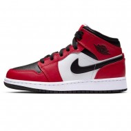 Nike Air Jordan 1 Mid GS Chicago Black Toe 554725 069 1 190x190