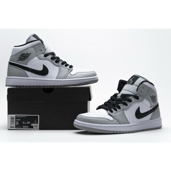 Nike Air Jordan 1 Mid GS 'Light Smoke Grey' 554725-092 Nike Air Jordan 1 Mid GS 'Light Smoke Grey' 554725-092