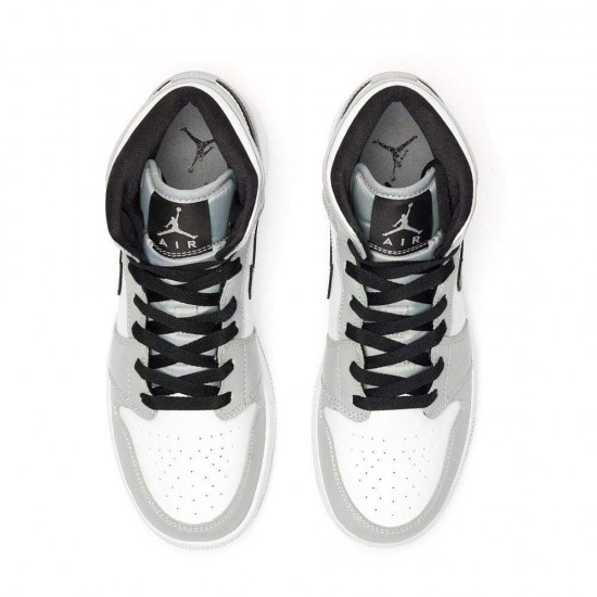 Nike Air Jordan 1 Mid GS 'Light Smoke Grey' 554725-092 Nike Air Jordan 1 Mid GS 'Light Smoke Grey' 554725-092