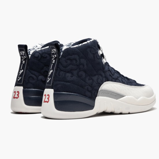 navy blue and red jordan 12s