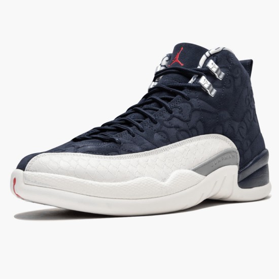 Nike AIR JORDAN 12 "INTERNATIONAL FLIGHT" NEW AJ12 12S NAVY BLUE AND WHITE BV8016-445