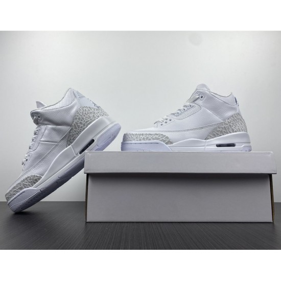 AIR JORDAN 3 RETRO PS 'TRIPLE WHITE' 429487-111 AIR JORDAN 3 RETRO PS 'TRIPLE WHITE' 429487-111