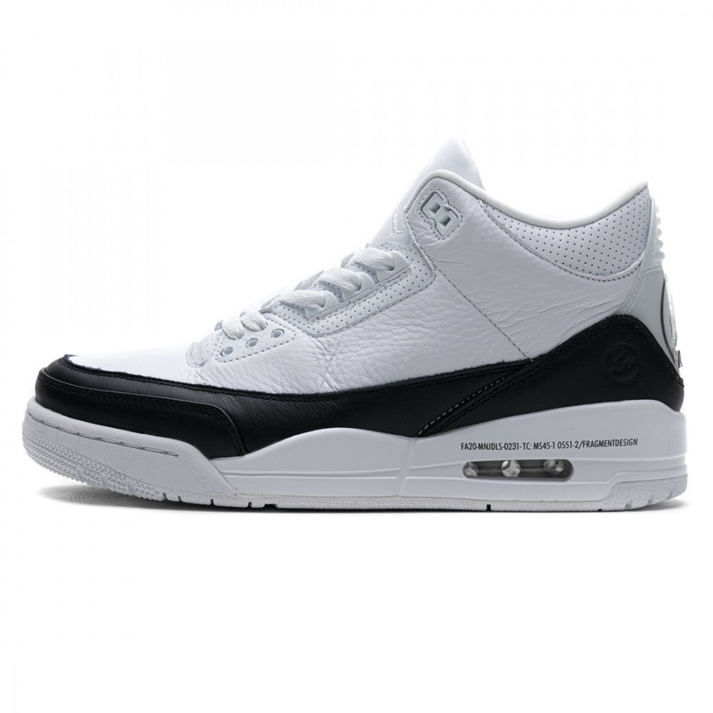 fragment x nike air jordan 3 white black