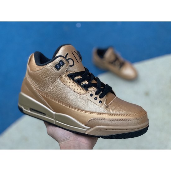 Nike OVO JORDANS X AIR JORDAN 3 DRAKE 6IX AJ3 GOLD SHOES DK6883-097 Nike OVO JORDANS X AIR JORDAN 3 DRAKE 6IX AJ3 GOLD SHOES DK6883-097