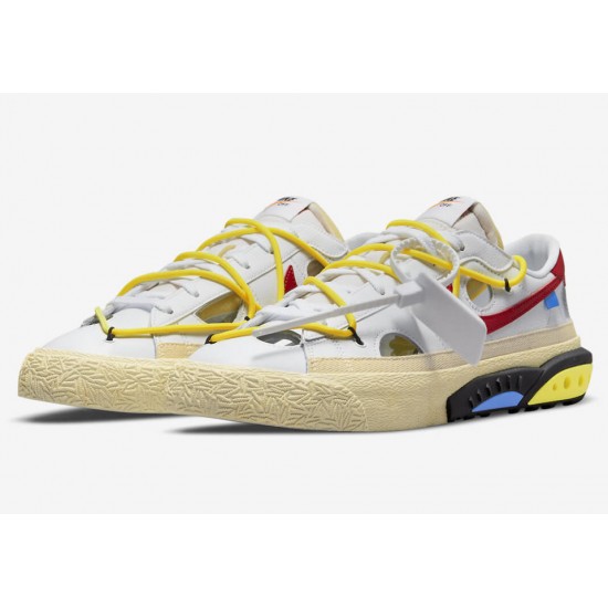OFF-WHITE X NIKE BLAZER LOW 'WHITE UNIVERSITY RED' 2022 DH7863-100 OFF-WHITE X NIKE BLAZER LOW 'WHITE UNIVERSITY RED' 2022 DH7863-100