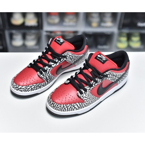 SUPREME X DUNK LOW PREMIUM SB 'RED CEMENT' 313170-600 SUPREME X DUNK LOW PREMIUM SB 'RED CEMENT' 313170-600