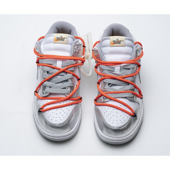 OFF White x Nike Dunk SB Low Silver White CT0856-800