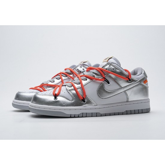 OFF White x Nike Dunk SB Low Silver White CT0856-800