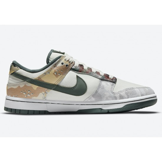 NIKE DUNK LOW SE 'SAIL MULTI-CAMO' DH0957-100 NIKE DUNK LOW SE 'SAIL MULTI-CAMO' DH0957-100