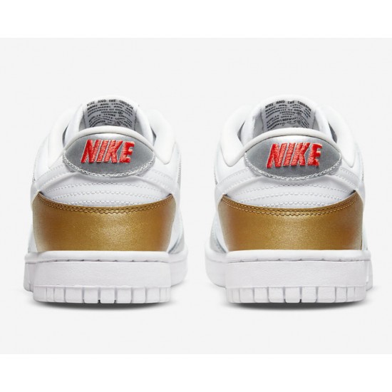NIKE DUNK LOW SE 'SILVER GOLD METALLIC' WMNS 2022 DH4403-700 NIKE DUNK LOW SE 'SILVER GOLD METALLIC' WMNS 2022 DH4403-700