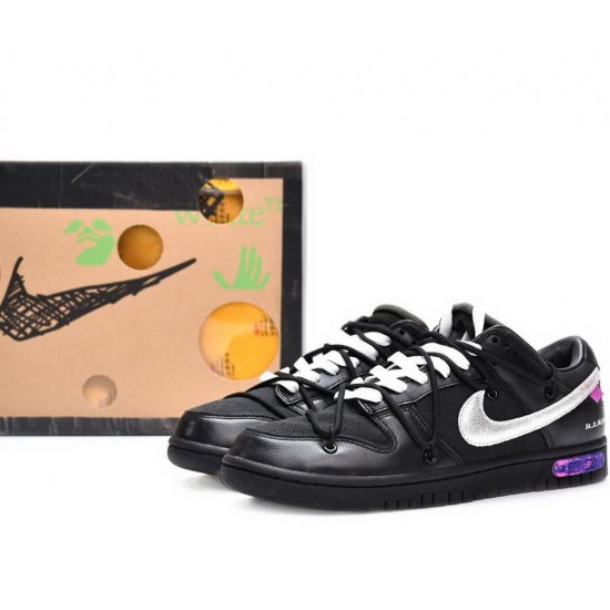 Off-White x Nike Dunk Low 'LOT 50 of 50' Black/Silver DM1602-001