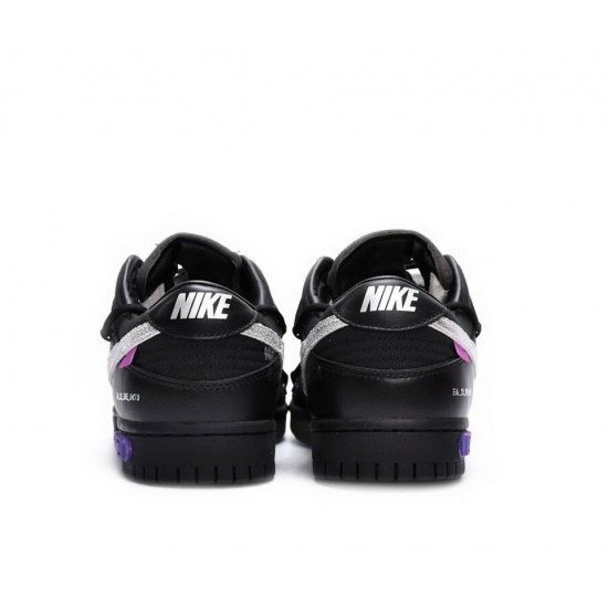Off-White x Nike Dunk Low 'LOT 50 of 50' Black/Silver DM1602-001 Off-White x Nike Dunk Low 'LOT 50 of 50' Black/Silver DM1602-001
