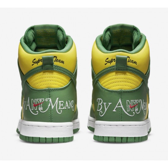 SUPREME X NIKE DUNK HIGH SB 'BY ANY MEANS - BRAZIL' DN3741-700 SUPREME X NIKE DUNK HIGH SB 'BY ANY MEANS - BRAZIL' DN3741-700