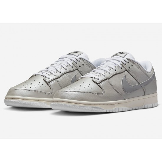 NIKE DUNK LOW SE 'METALLIC SILVER' 2022 DX3197-095 NIKE DUNK LOW SE 'METALLIC SILVER' 2022 DX3197-095