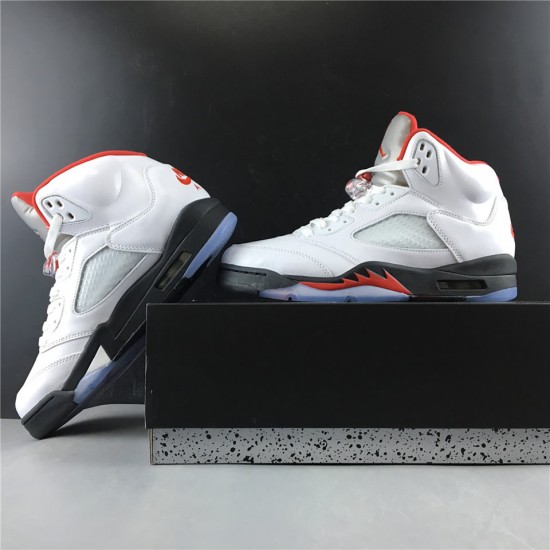 Nike AIR JORDAN 5 RETRO "FIRE RED SILVER TONGUE 2020" DA1911-102