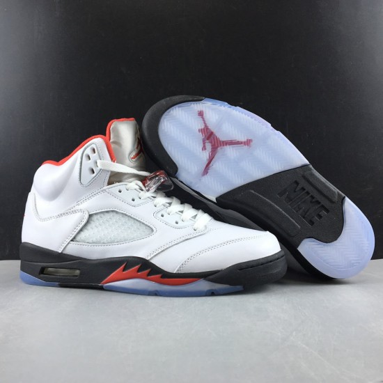 Nike AIR JORDAN 5 RETRO "FIRE RED SILVER TONGUE 2020" DA1911-102