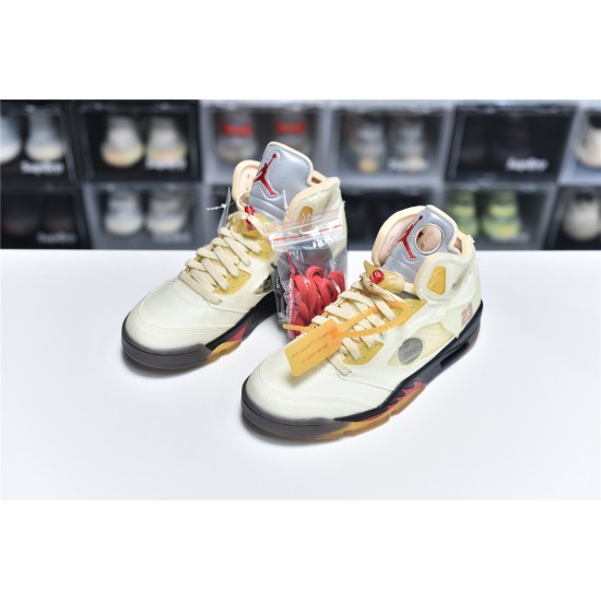 OFF-WHITE X AIR JORDAN 5 'SAIL' DH8565-100