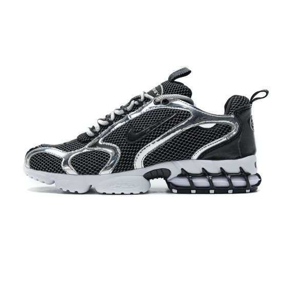 Stussy x Nike Air Zoom Spiridon Cage 2 Black Silver CU1854-001 Stussy x Nike Air Zoom Spiridon Cage 2 Black Silver CU1854-001