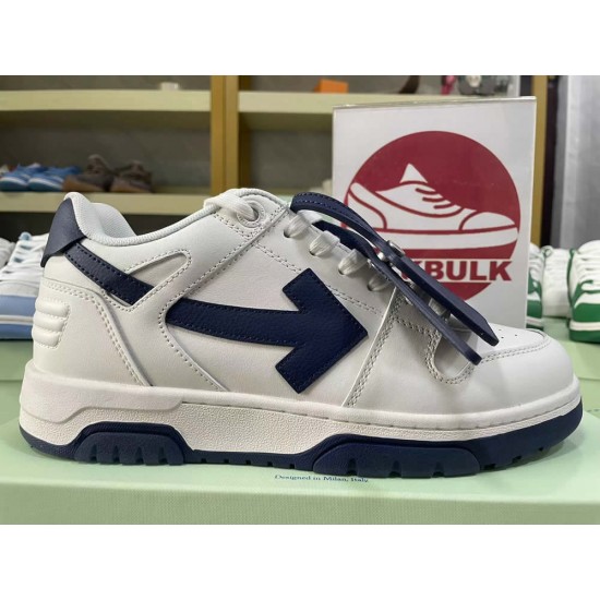 OFF-WHITE White & Navy Blue Out Of Office low Sneakers