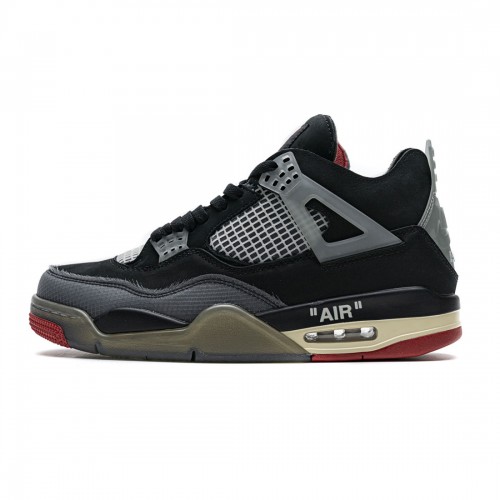 OFF-White x Air Jordan 4 Bred BLACK/RED CV9388-001