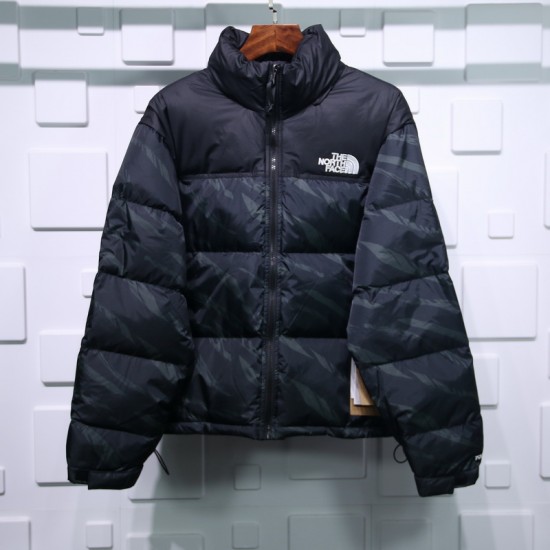 The North Face Zebra Logo Pattern down jacket