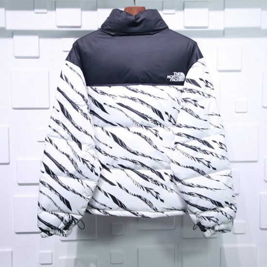 The North Face Zebra Logo Pattern down jacket