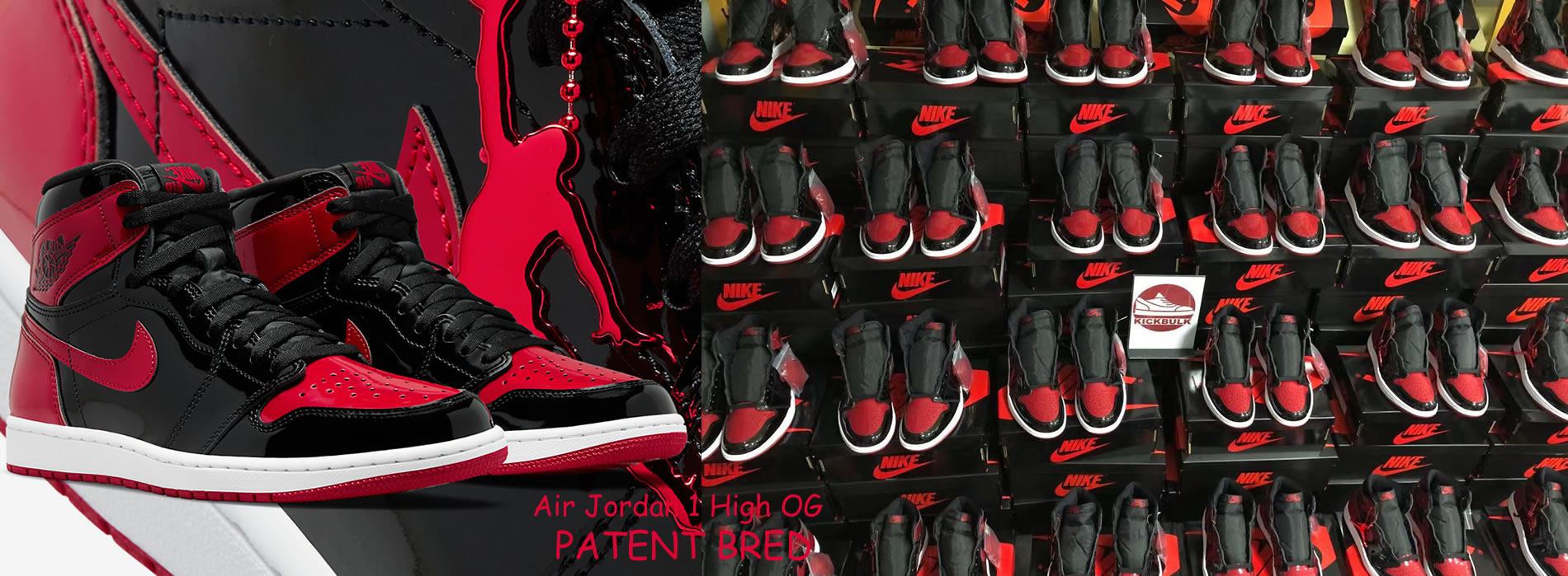 Sneakers In Powder Synthetic Fibers RETRO HIGH OG PATENT 'BRED' 555088-063