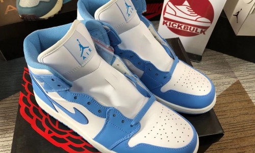 Air Jordan 1 Retro Mid UNC university blue 554724-106 Kickbulk sneaker camera photos