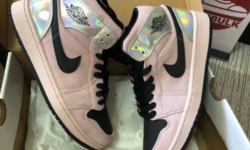 Air Jordan 1 Mid Dirty Powder Iridescent BQ6472-602 Kickbulk Sneaker Camera Photos