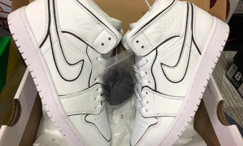 Air Jordan 1 Mid Iridescent Reflective White CK6587-100 Kickbulk Sneaker Camera photos