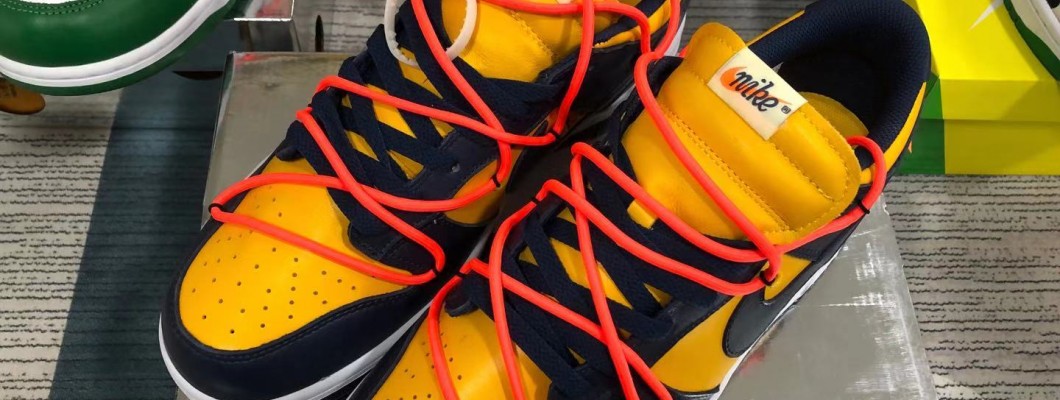 OFF-WHITE X Nike Dunk Low 'University Gold' CT0856-700 Kickbulk Sneaker camera photos OFF-WHITE X Nike Dunk Low 'University Gold' CT0856-700 Kickbulk Sneaker camera photos