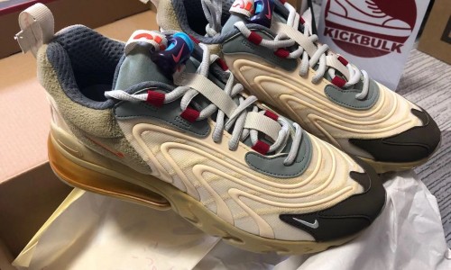 Travis Scott X Nike Air Max 270 React ENG'Cactus Trails' CT2864-200 Kickbulk Sneaker Camera photos