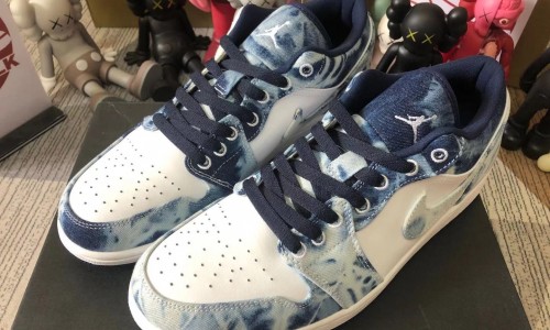 Air Jordan 1 Low 'Washed Denim' CZ8455-100 Kickbulk Sneaker Camera Photos