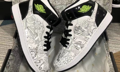 Air Jordan 1 Mid SE（GS）DIY DC4099-100 Kickbulk Sneaker Camera photos