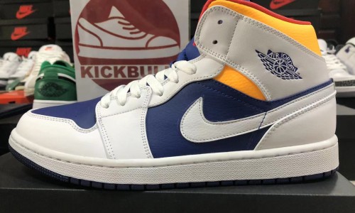 Air Jordan 1 Mid Royal Blue Laser Orange 554724-131 kickbulk sneaker camera photos